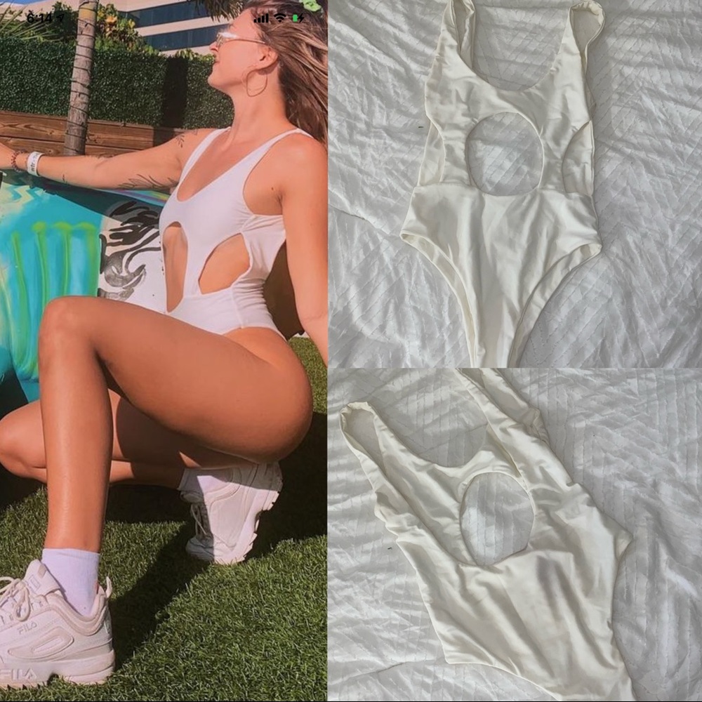 White cutout bikini